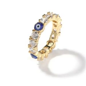 Evil eye gold ring